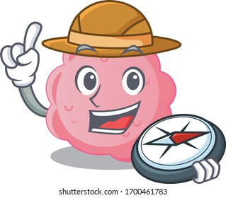mascot design concept of anaplasma phagocytophilum explorer with a compass