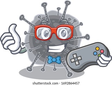 Mascot design concept of articulavirales gamer using controller