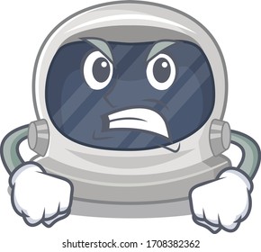 Mascot design concept of astronaut helmet with angry face
