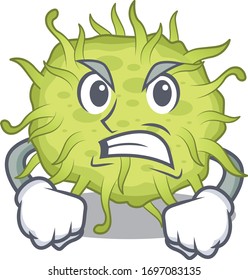 Mascot design concept of bacteria coccus with angry face