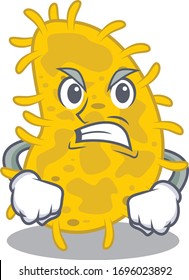 Mascot design concept of bacteria spirilla with angry face