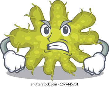 Mascot design concept of bacterium with angry face