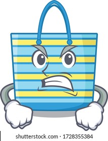 Mascot design concept of beach bag with angry face
