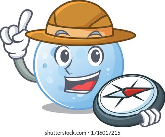 mascot design concept of blue moon explorer with a compass