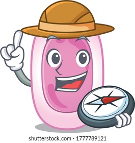 mascot design concept of bordetela pertussis explorer with a compass