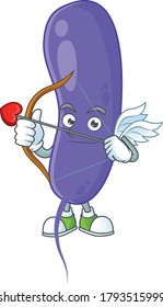 mascot design concept of cholerae cute Cupid with arrow and wings. Vector illustration