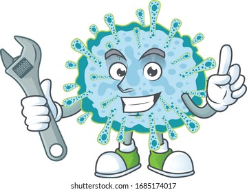mascot design concept of coronavirus illness mechanic