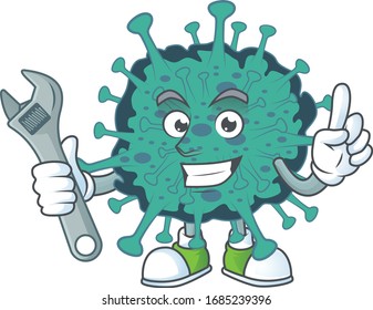 mascot design concept of critical coronavirus mechanic