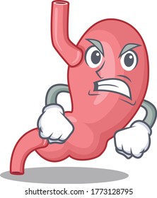 Mascot design concept of human stomatch with angry face