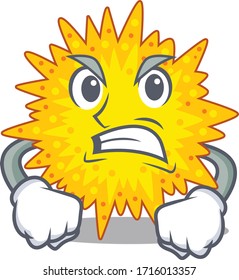 Mascot design concept of mycoplasma with angry face