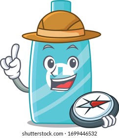mascot design concept of ointment cream explorer with a compass
