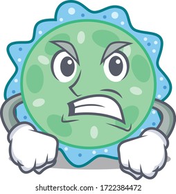 Mascot design concept of pseudomonas aeruginosa with angry face