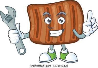 mascot design concept of roasted beef mechanic