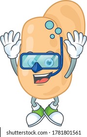 Mascot design concept of sarcina wearing Diving glasses. Vector illustration