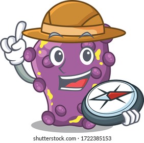 mascot design concept of shigella explorer with a compass