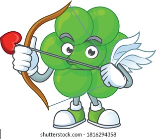 concepto de diseño de mascota de staphylococcus aureus lindo Cupido con flecha y alas. Ilustración del vector