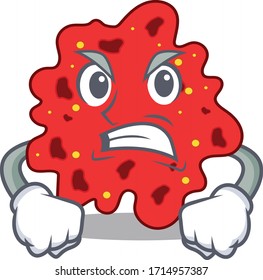 Maskottdesign-Konzept von Streptococcus pneumoniae mit wütendem Gesicht