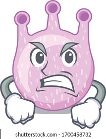 Mascot design concept of viridans streptococci with angry face