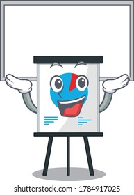Mascot design of corona graph lift up a board