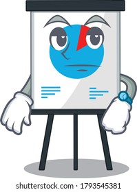 Mascot design of corona graph showing waiting gesture