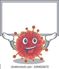 Mascot design of coronaviridae lift up a board