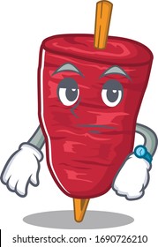 Mascot design of doner kebab showing waiting gesture