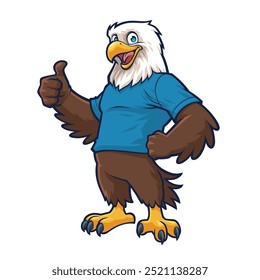 Mascot Design of an Eagle giving a thumb up