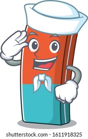 A mascot design of eraser Sailor wearing hat