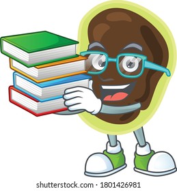 A mascot design of firmicutes student having books. Vector illustration