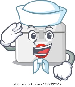 A mascot design of first aid kit Sailor wearing hat