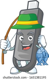 A mascot design of Fishing flashdisk with 3 fishes