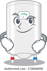 A mascot design of gas water heater having confident gesture