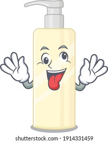 A mascot design of hair mask having a funny crazy face. Vector illustration