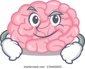 Mascot Design Human Brain Having Confident Stock Vector (Royalty Free ...