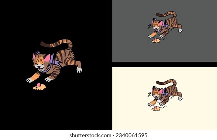 mascot design of jump cat vector