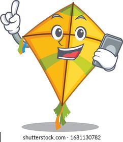 Mascot design of kite speaking on phone