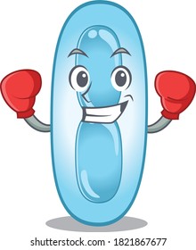 Mascot design of klebsiella pneumoniae as a sporty boxing athlete