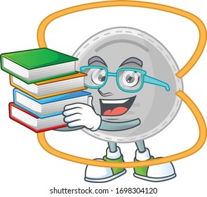A mascot design of N95 mask student character with book