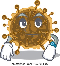 Mascot design of negarnaviricota showing waiting gesture