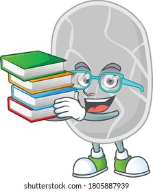 A mascot design of nitrospirae student having books. Vector illustration