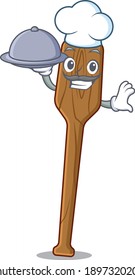 mascot design of oars chef serving food on tray