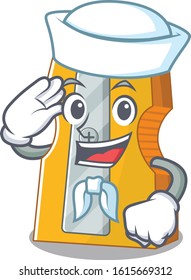 A mascot design of pencil sharpener Sailor wearing hat