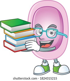A mascot design of pertussis student having books. Vector illustration