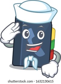 A mascot design of phone book Sailor wearing hat