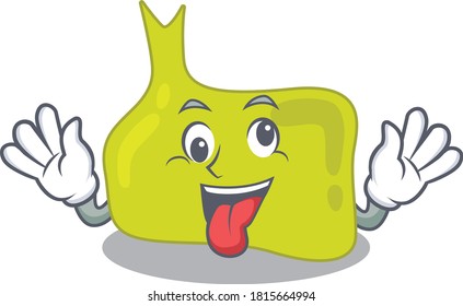 A mascot design of pituitary having a funny crazy face