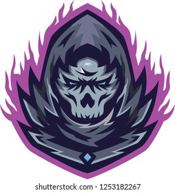 Mascot Design of Reaper like a Flame