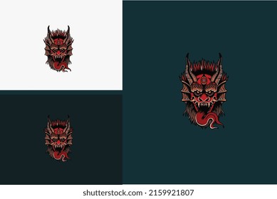 mascot design of red devil vector illustration