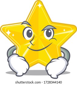 Un diseño de mascota de estrella brillante con gesto de confianza