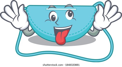 A mascot design of sling bag having a funny crazy face