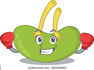 Mascot design of spleen as a sporty boxing athlete